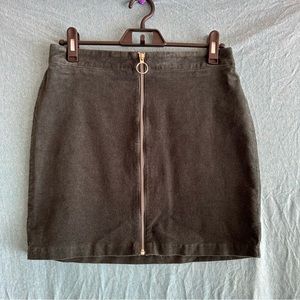 Emerald Corduroy Mini Skirt